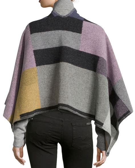 burberry colorblock mega check cape|Shop Burberry Giant Check Colorblock Cape .